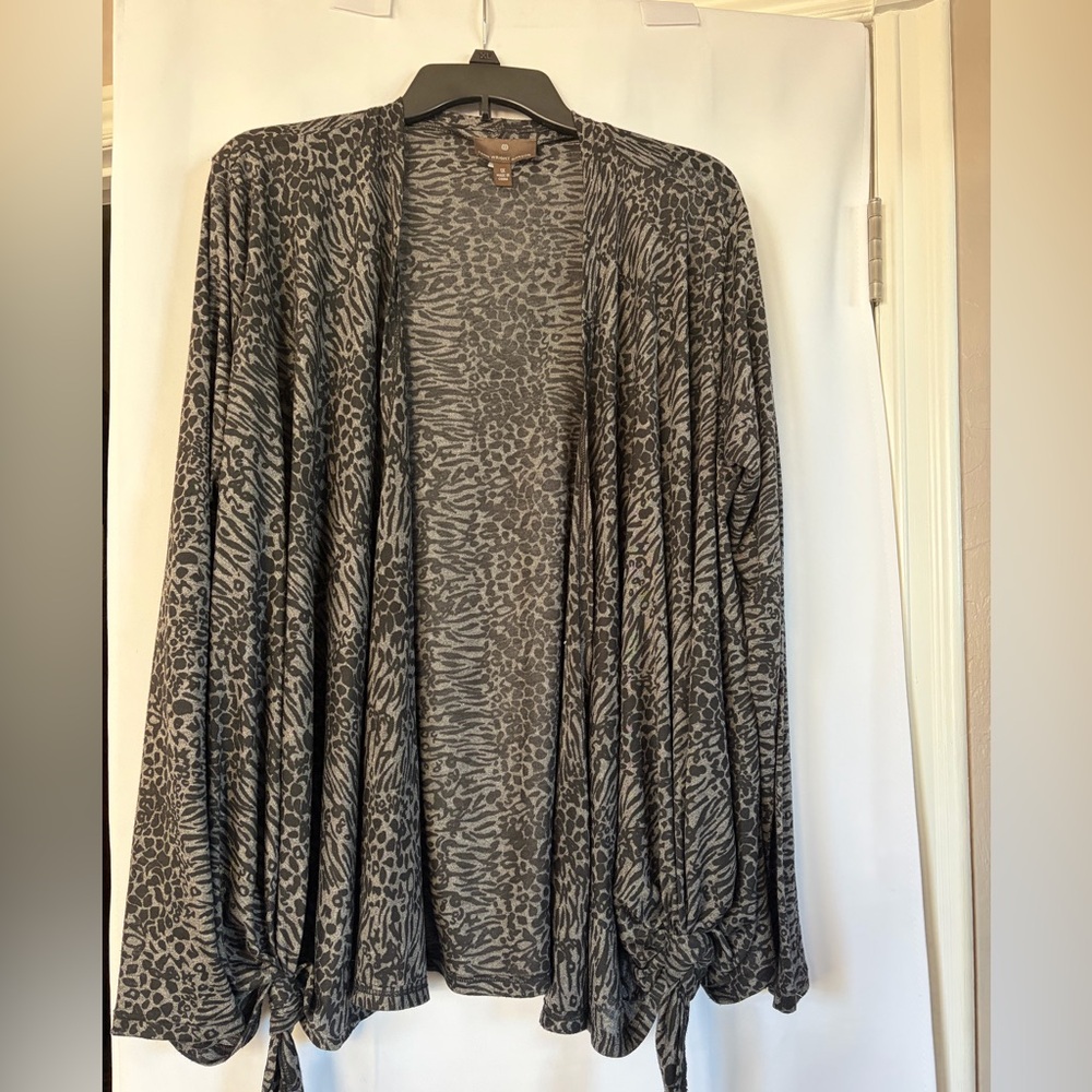 Fenn Wright Manson women’s animal print Open Cardigan Top Size 1x